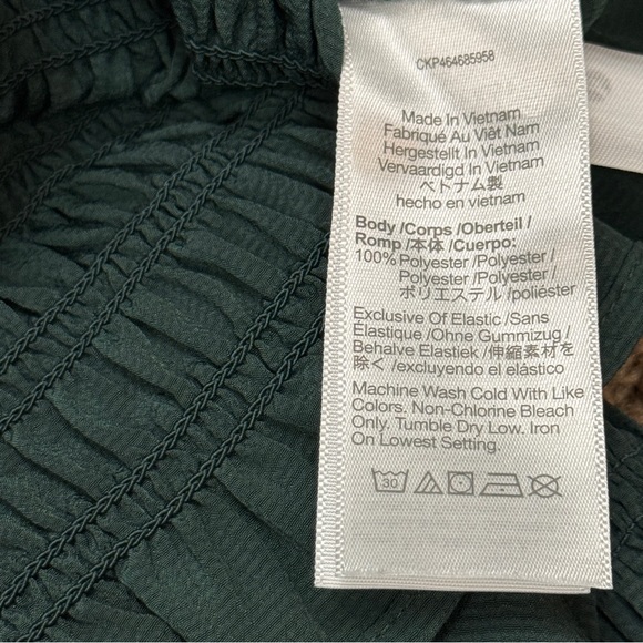 Madewell Lucie Green Bubble sleeve Smocked Top Sz XXS Fairycore Cottagecore - Picture 4 of 8